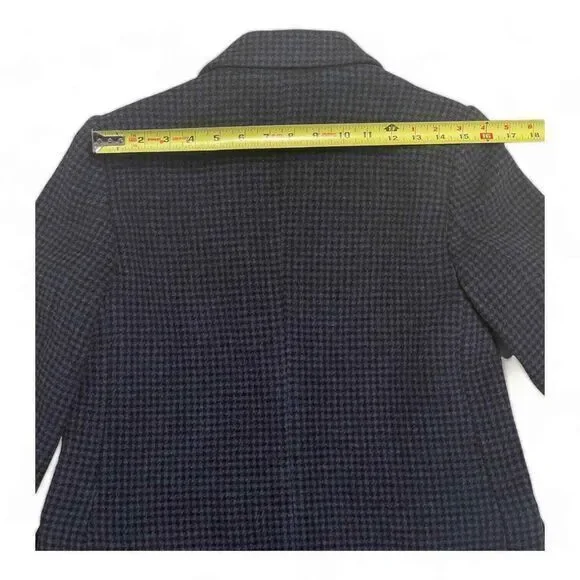 Club Monaco Slim Tailored Coat Houndstooth Navy Black Size‎ Small - Picture 7 of 11